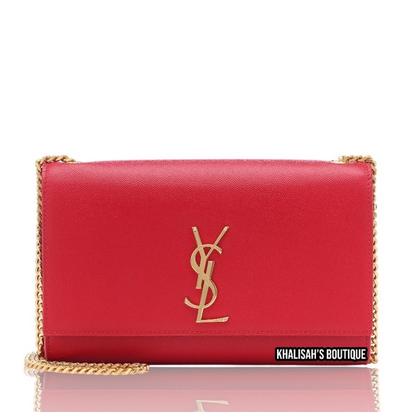 Rare YSL Saint Laurent KATE LARGE CHAIN BAG GRAIN POUDRE EMBOSSED LEATHER - Picture 4 of 17